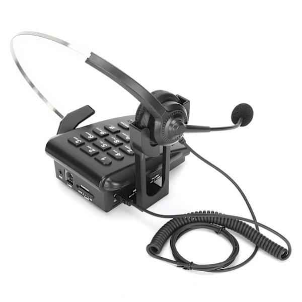 HT700 sladdtelefon med headset Callcentertelefon med rundstrålande mikrofon Headset för kontor hem