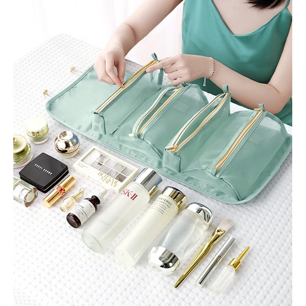 Foldbar high-end opbevaringstaske til hudplejeprodukter {XW} Green