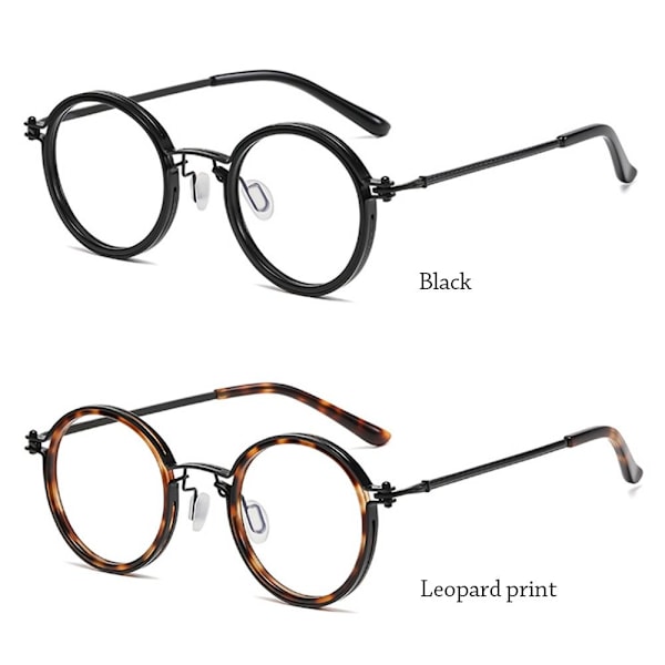 Sinivalolasit pyöreät LEOPARD PRINT -lasit Leopardikuvio【HY】 Leopard print Strength 100