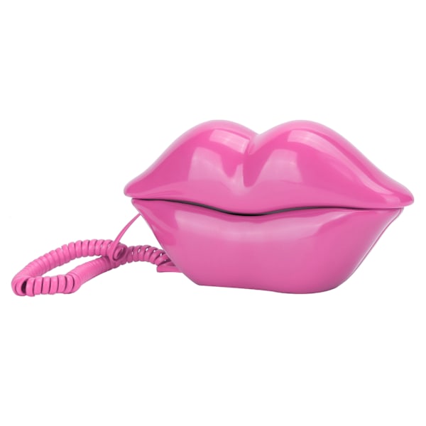 WX-3016 Fashionable Funny Home Lip Phone Number Storage Function med US/UK-kablage Rose Red