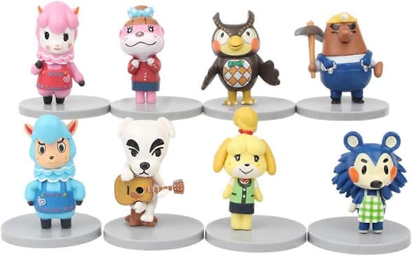 8 stk. Kakepynt til Animal Crossing Barnebursdag Kakepynt {XH}