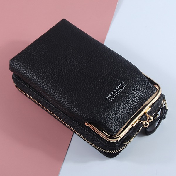 Mobiltelefon taske Pung Kortholder Taske med skulderrem - spot salg deep pink
