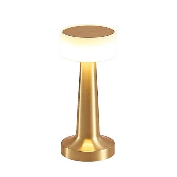 Metall Bordlampe LED Oppladbar Skrivebordslampe Nattlys USB Trådløs Touch Restaurant Bar Soverom Dekorativ Stemningsbelysning Gold