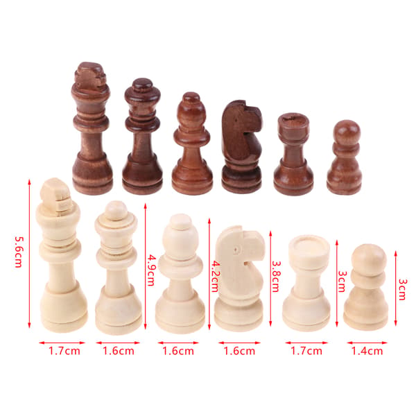 32 st/set 5,6 cm schackpjäser i trä Spel schackunderhållning{yh}