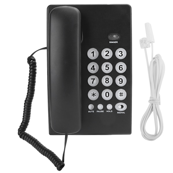 KXT504 Portable family business office landline phone mute function phone ABS black