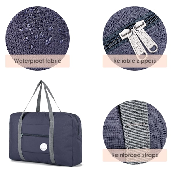 for Easyjet Airlines Kabinveske 45x36x20 Under Sete Sammenleggbar Reisefrakkeveske Holdall Tote Håndbagasje Overnatting Bagasje for Kvinner og Menn 25L