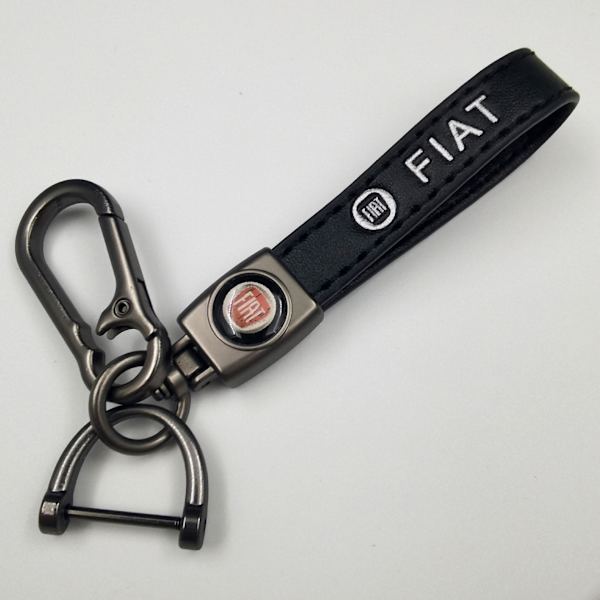 Bil Læder Cykel Nøglering Metal Finish | Kraftig Nøglering | Nøglering Og Krog Montering Gun Farve Hardware Gun Color Hardware Fiat