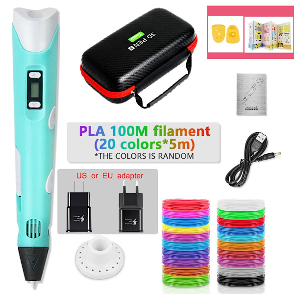 DIY 3D-penn for barn - 3D-utskrift, tegning, PLA-filament, morsom gave til bursdag og jul PLA Filament Pink-100M