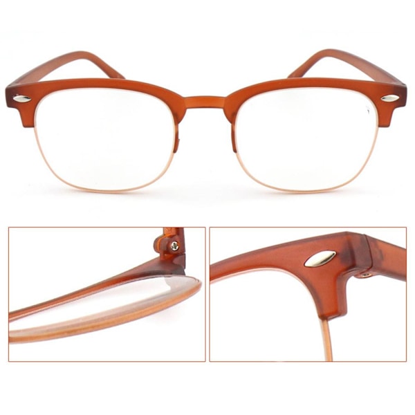 Læsebriller med styrke +1.0-+4.0 Brun Brown 3.5