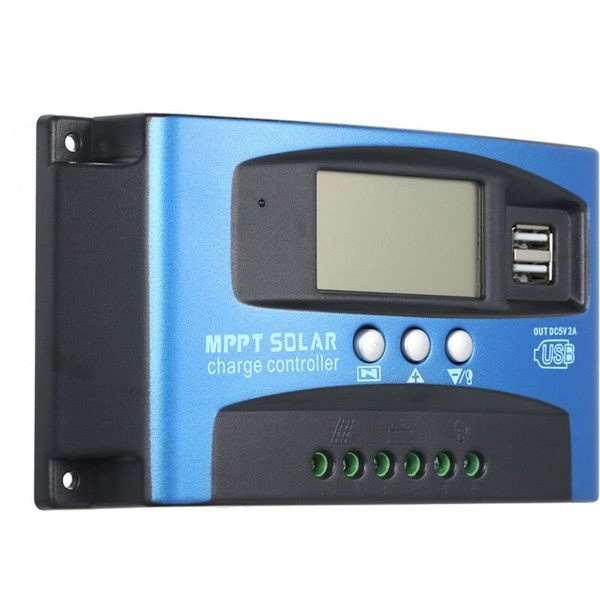 Dubbel USB LCD-skärm Solcellsladdningsregulator 40A MPPT Automatisk Solcellsladdningsregulator