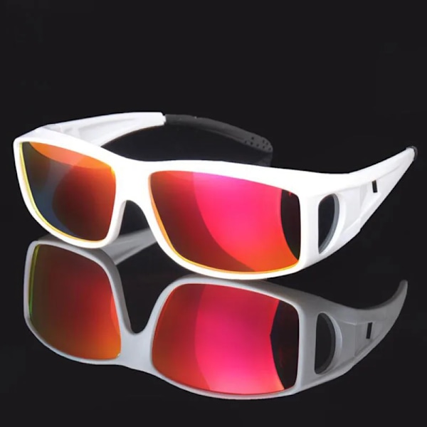 Nye Polariserte Linser Herre Kjøre Fiske Solbriller Deksel For Myopi Briller Flip Polaroid Solbriller Oculos De Sol Masculino write frame red