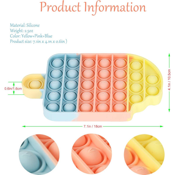 Fidget-legetøj, sensorisk pop-boble-fidget-legetøj, tryk på fidget-legetøj til K
