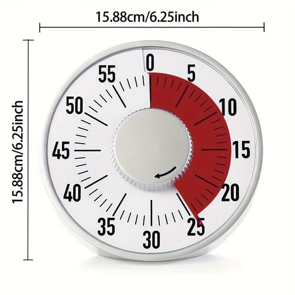 Magnetisk Mekanisk Nedtellingstimer 60 Minutter Kjøkken Matlaging Studietimer Silvery