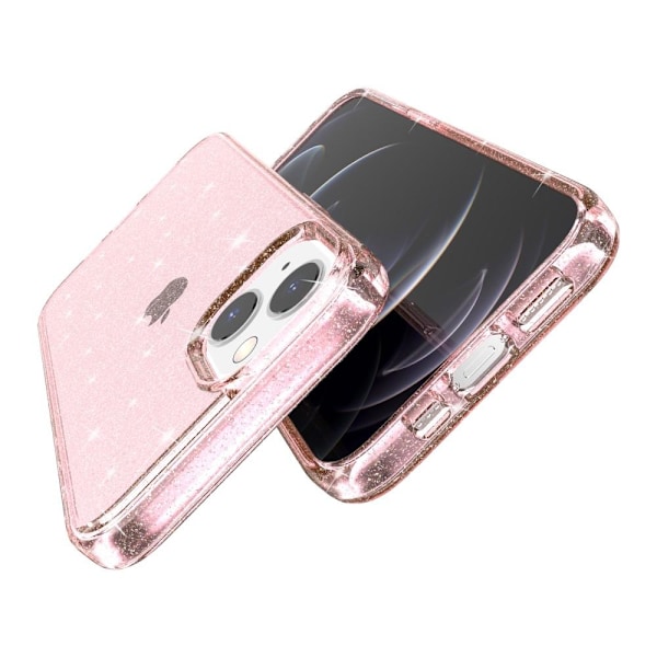 iPhone 15 Kuori Hybrid Glitter Pinkki