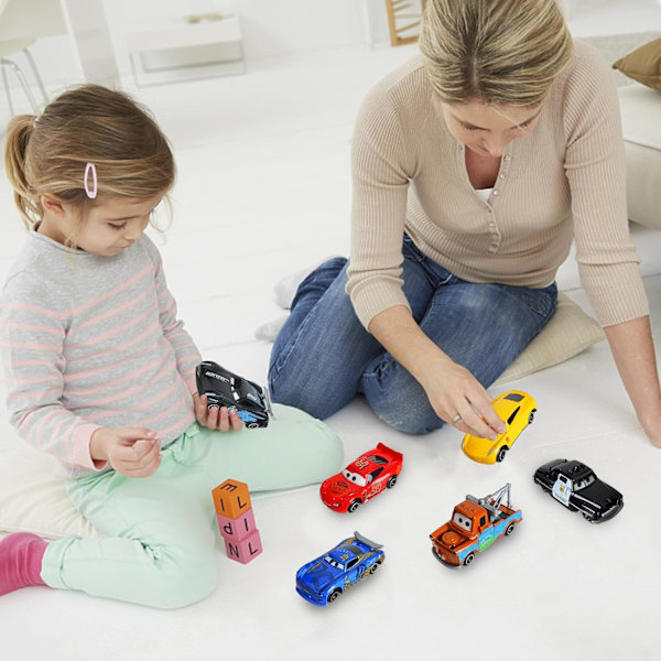 6 leikkiautoa, salama-auto lelu, metalliset leikkiautot, mini-kilpa-autot