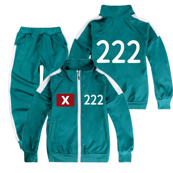 Squid Game Sesong 2 - Jakke og Bukse Antrekk for Barn Overlevelsesspill Gave #222 #222 #222 #222 130cm