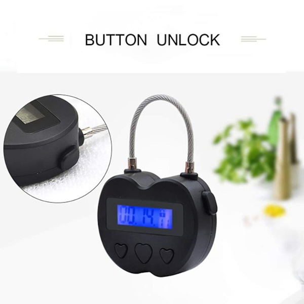 1x Smart Time Lock LCD-skjerm Time Lock USB-oppladbar midlertidig timer hengelås Reise elektronisk - Perfekt