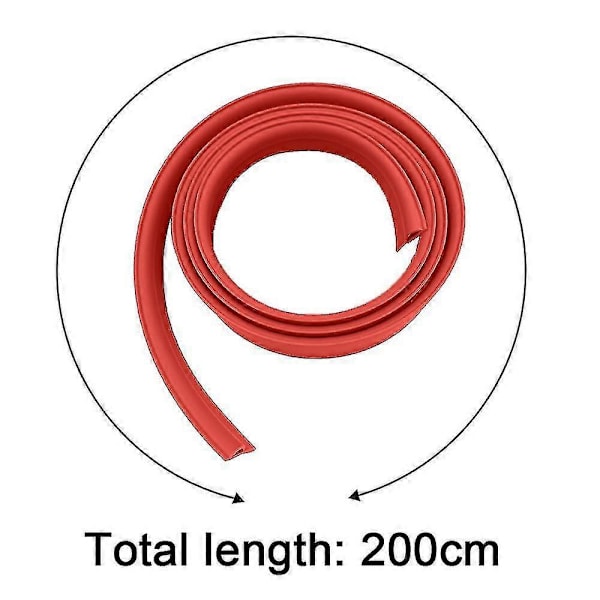 2 Meter Kantlist-PVC Teppekantlist-Gummigulv Overgangslister-Selvklebende List T Red