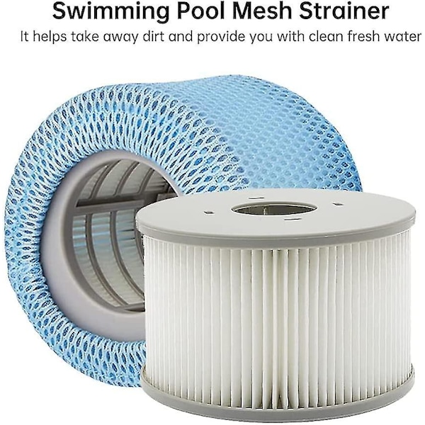 2-pak Beskyttelsesnet Kompatibel med Mspa Spa Filter, Net til Mspa 90 Ply Erstatningsfilter