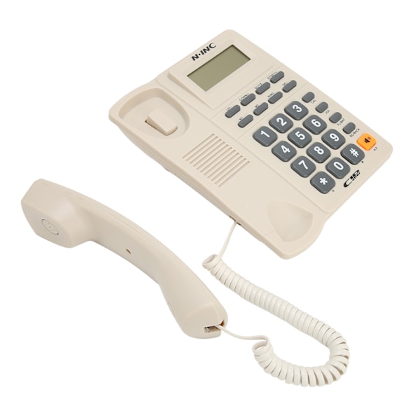 Multifunktionell sladdtelefon med nummerpresentationsdisplay, snabbval, senaste nummers återuppringning, vit