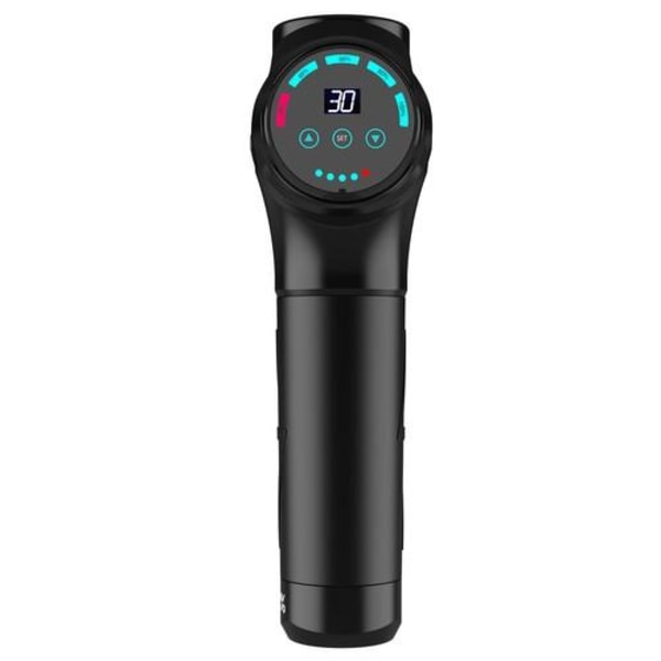 Tehokas hierontapistooli 30 ohjelmalla, vahvalla akulla ja LCD-näytöllä Black Black