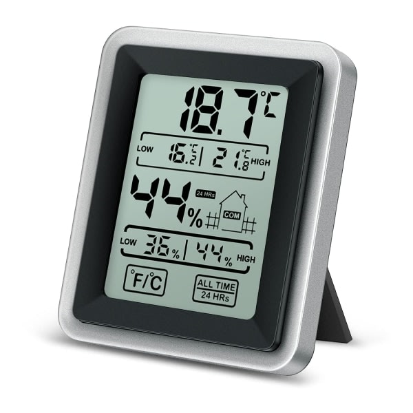 Hygrometer Inomhustermometer Temperatur Fuktighetsmonitor Indikator LCD-skärm med hög precision Lätt att läsa Bärbar för kontor Garage Hem
