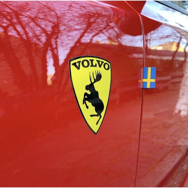 Par (2) äkta Prancing Moose VOO 3 traditionella vinyldekaler