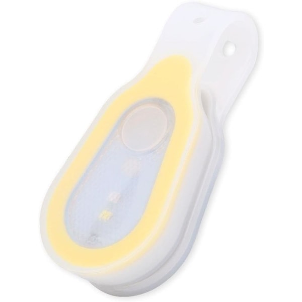 Löparljus för löpare, vattentät bärbar utomhus LED-mininattknapp med silikonklämma Strobeljus (gul)