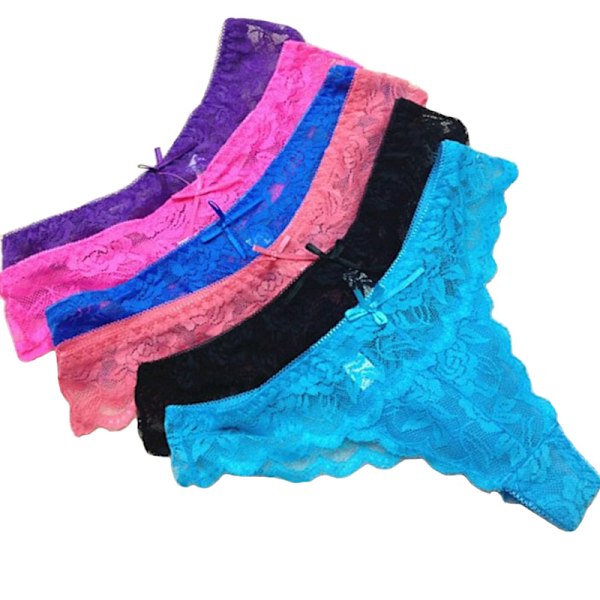6-pack trosor, spets trosor, 6 olika färger! Multicolor MultiColor xs