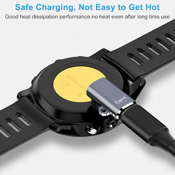 Opladningsadapter til ur (2-pak), USB C Type-C hun til han, opladningsadapter kompatibel med Garmin Fenix7/7S/7X/6/6X/6S osv.