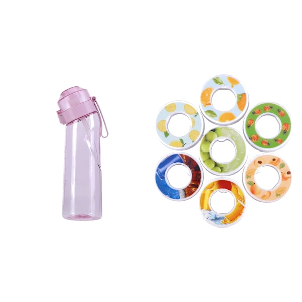 Smaksatt Vattenflaska med 7 Kapslar Air Water Up Flaska Frostat Svart 650 ml Air Startpaket Vattenkopp för Camping Sport 0 G