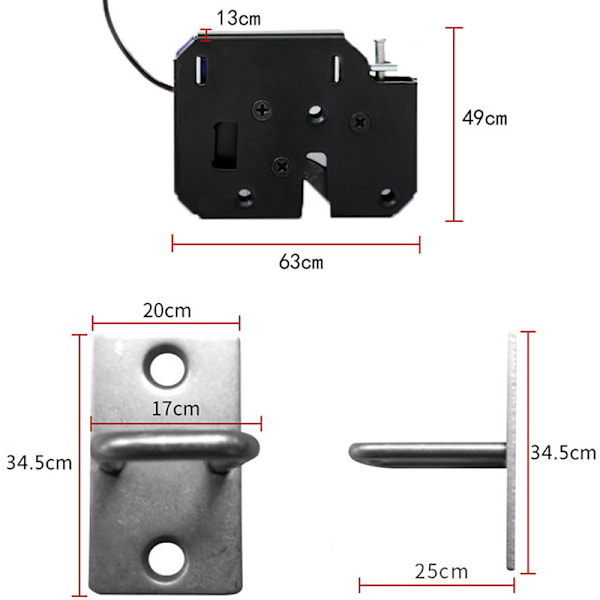 Lille elektromagnetisk lås DC 12V Supermarked ligent Locker