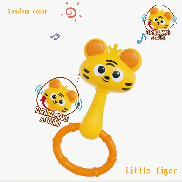 Babyranglelekesett - Håndholdte rangler med dyredesign, sensorisk utvikling, 0+ måneder Kitten