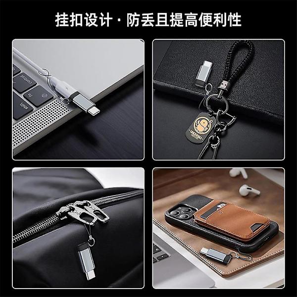 2 kpl Lightning–USB-C-sovitin, USBC–Lightning-lataussovitin iPhone 15/15 Plus/15 Pro Max -puhelimille, tukee latausta {yh}