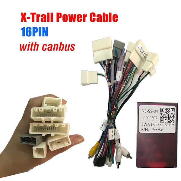 Bil Stereo Radio Kabel Ström Kontakt Adapter med Canbus Decoder för Qashqai X-Trail Bilradio Multimedia Videospelare Android 5 cables