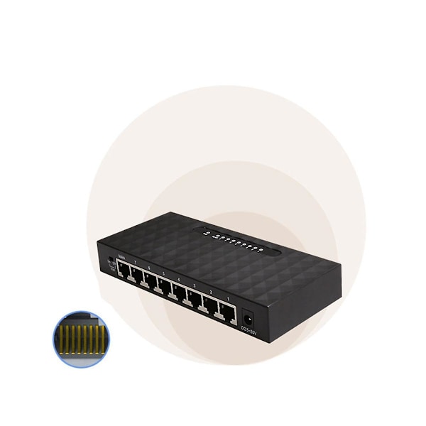 8-Port Ethernet Smart Switcher Højtydende 1000 mbps Netværk