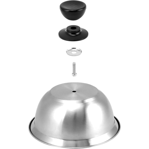 3-pakning Burgerlokk, Smeltedome, Rustfritt stål, 16 x 10 cm, For Hamburger