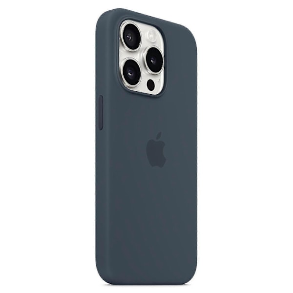 Silikone etui til iPhone 15 Pro, MagSafe kompatibel Mørkeblå Dark blue iPhone 15 Pro
