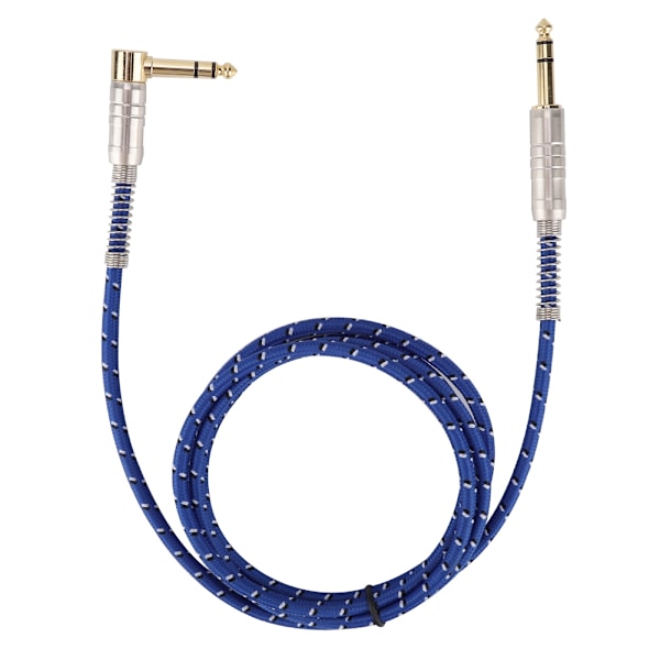6,35 mm Han til Han Lige Hoved til Albue Hoved Stereo Lydkabel Stik Adapter Ledning (1,8 m)