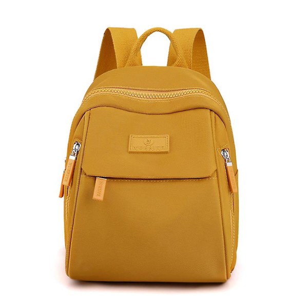 Vattentät Ryggsäck Nylon Tote Väska Mode Ryggsäck Kvinnor Casual Student Skolväska Stor Kapacitet Pendlar Resväska Dagsryggsäck Gul Yellow 20X25X14CM