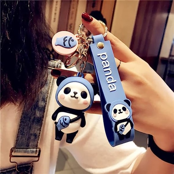 Söt Panda Nyckelring i PVC - Perfekt Nyårspresent - Djurhänge - Metallnyckelring