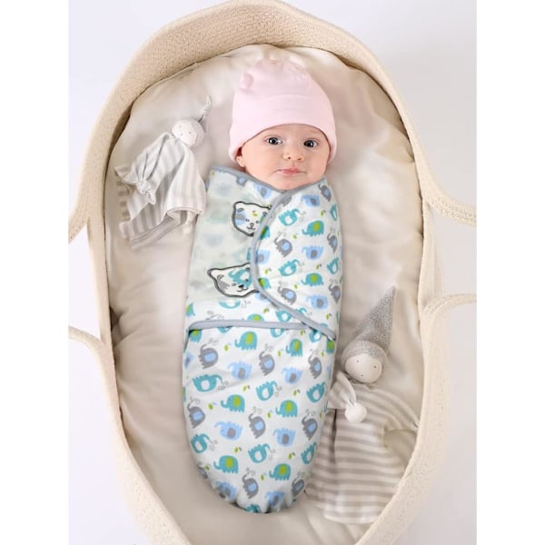 Baby Swaddlepose, pakke med 2 (3-5 måneder) L Swaddle Tæppe lavet af 100% økologisk bomuld