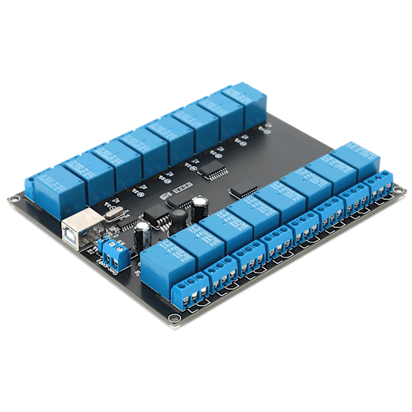 Relay Module 16 Channel 936V USB Controlled SPDT Switch Relay Module Optoisolated Board