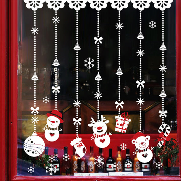 Glasdørsdekoration klistermærke med snemand Juledekoration klistermærke statisk vindue klistermærke
