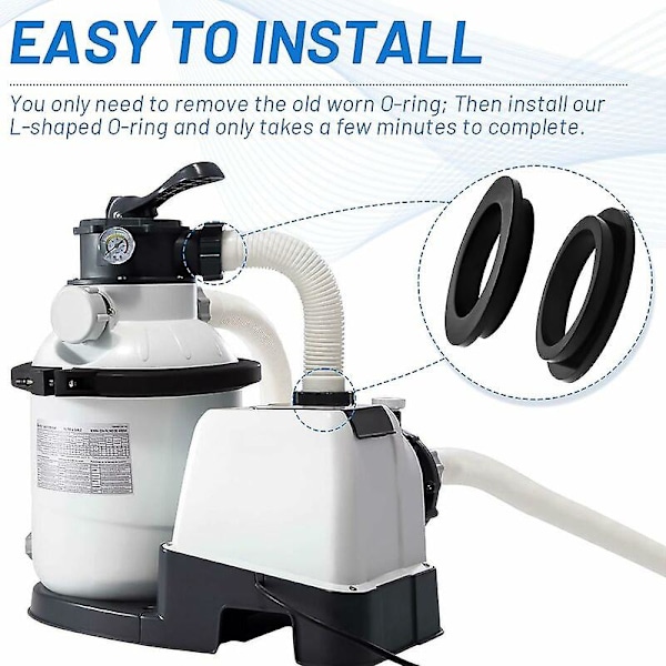 stk. O-ringe til Intex pool - Gummi - til Intex sandpumpe 26323CA, 26323EH, 26331CA, 26331EH, 26337EH, 2.2*0.4 tommer, sort