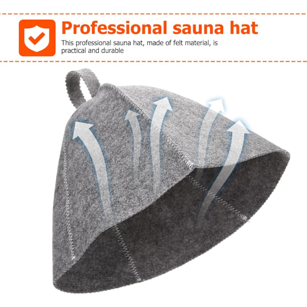 Original uld sauna hat til kvinder og mænd 2-pak 100% naturlig filt sauna tilbehør