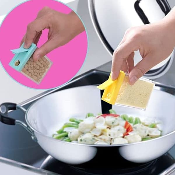 Mini salt- och pepparkvarnar i plast med lock, resepepparkvarnar{yh}