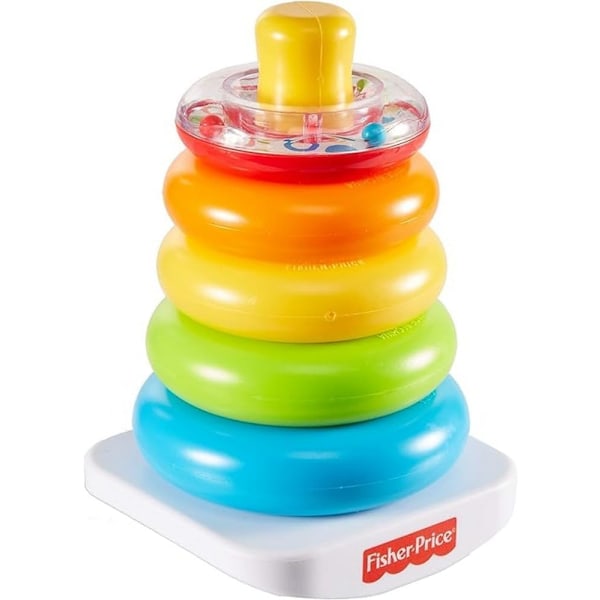 Rock-a-Stack, Klassisk Leksak för att Stapla Färgglada Ringar