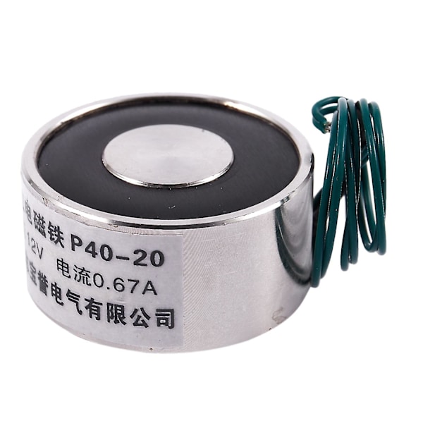 -p40/20 12V 55lb 25kg Sähköinen nostomagneetti sähkömagneetti solenoidi 40mm