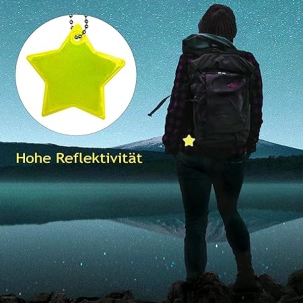 16 stk. sikkerhedsrefleks vedhæng, stjerne sikkerhedsrefleks, sikkerhedsrefleks vedhæng til børn
